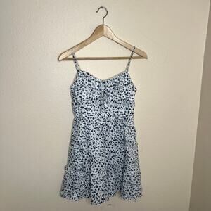 City Vibe White Blue Floral Dress Small